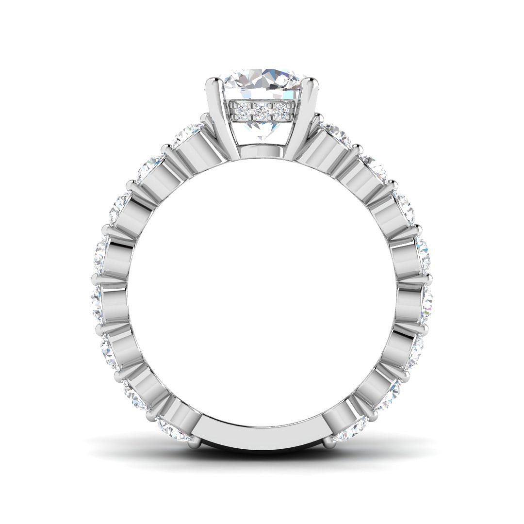 Double-Row Round Diamond Statement Ring in 10K/14K gold and platinum with certified lab-grown or natural diamonds