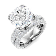 Pavé Split Band Diamond Wedding Ring Set in 10K/14K gold and platinum with certified lab-grown or natural diamonds