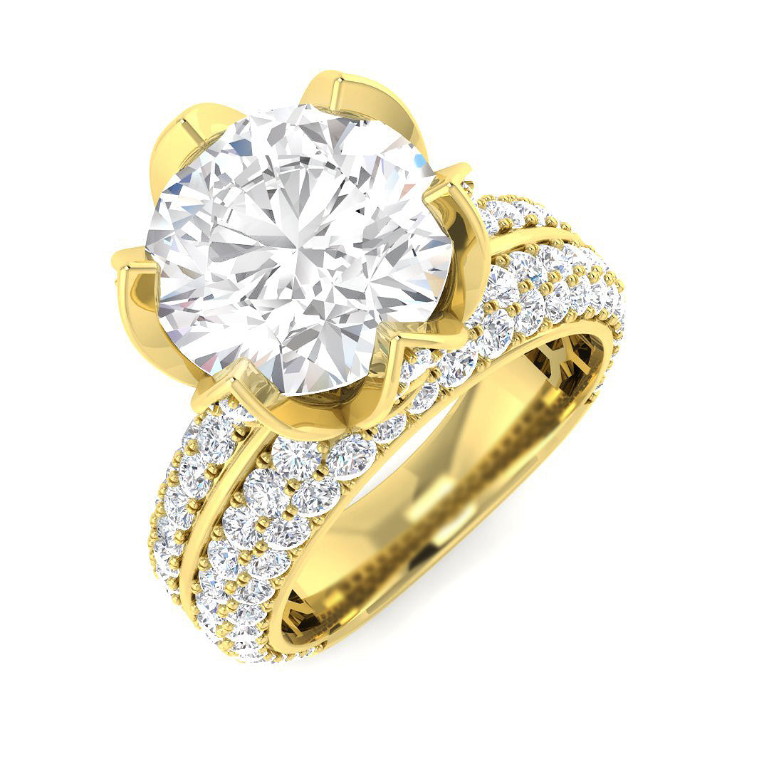 Round Diamond Bridal Ring in 10K/14K gold and platinum with certified lab-grown or natural diamonds
