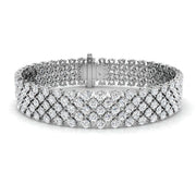 Multi Row Natural Diamond Tennis Bracelet with Box Clasp & Safety Lock in 10K/14K gold and platinum with certified lab-grown or natural diamonds
