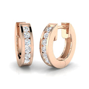 Elegant 0.33 Ct Round Diamond Hoop Earrings in 10K/14K gold and platinum with certified lab-grown or natural diamonds