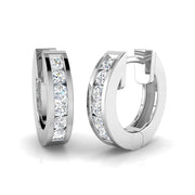 Elegant 0.33 Ct Round Diamond Hoop Earrings in 10K/14K gold and platinum with certified lab-grown or natural diamonds
