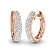 0.5 Ct Round Diamond Hoop Earrings in 10K/14K gold and platinum with certified lab-grown or natural diamonds