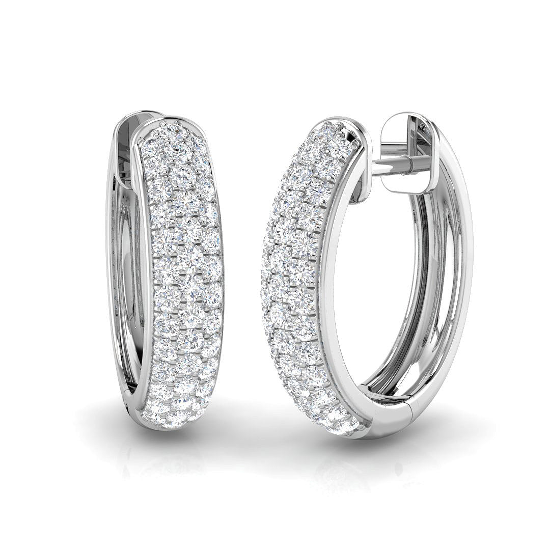 0.5 Ct Round Diamond Hoop Earrings in 10K/14K gold and platinum with certified lab-grown or natural diamonds