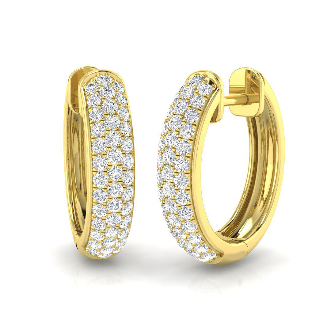 0.5 Ct Round Diamond Hoop Earrings in 10K/14K gold and platinum with certified lab-grown or natural diamonds
