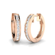 0.33 Ct Round Diamond Hoop Earrings in 10K/14K gold and platinum with certified lab-grown or natural diamonds