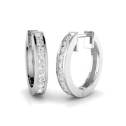 0.33 Ct Round Diamond Hoop Earrings in 10K/14K gold and platinum with certified lab-grown or natural diamonds
