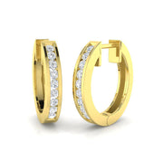 0.33 Ct Round Diamond Hoop Earrings in 10K/14K gold and platinum with certified lab-grown or natural diamonds