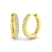 0.15 Ct Round Diamond Hoop Earrings in 10K/14K gold and platinum with certified lab-grown or natural diamonds
