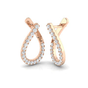 Stunning 0.5 - 2.0Ct Diamond Twist Teardrop Earrings in in 10K/14K gold and platinum with certified lab-grown or natural diamonds