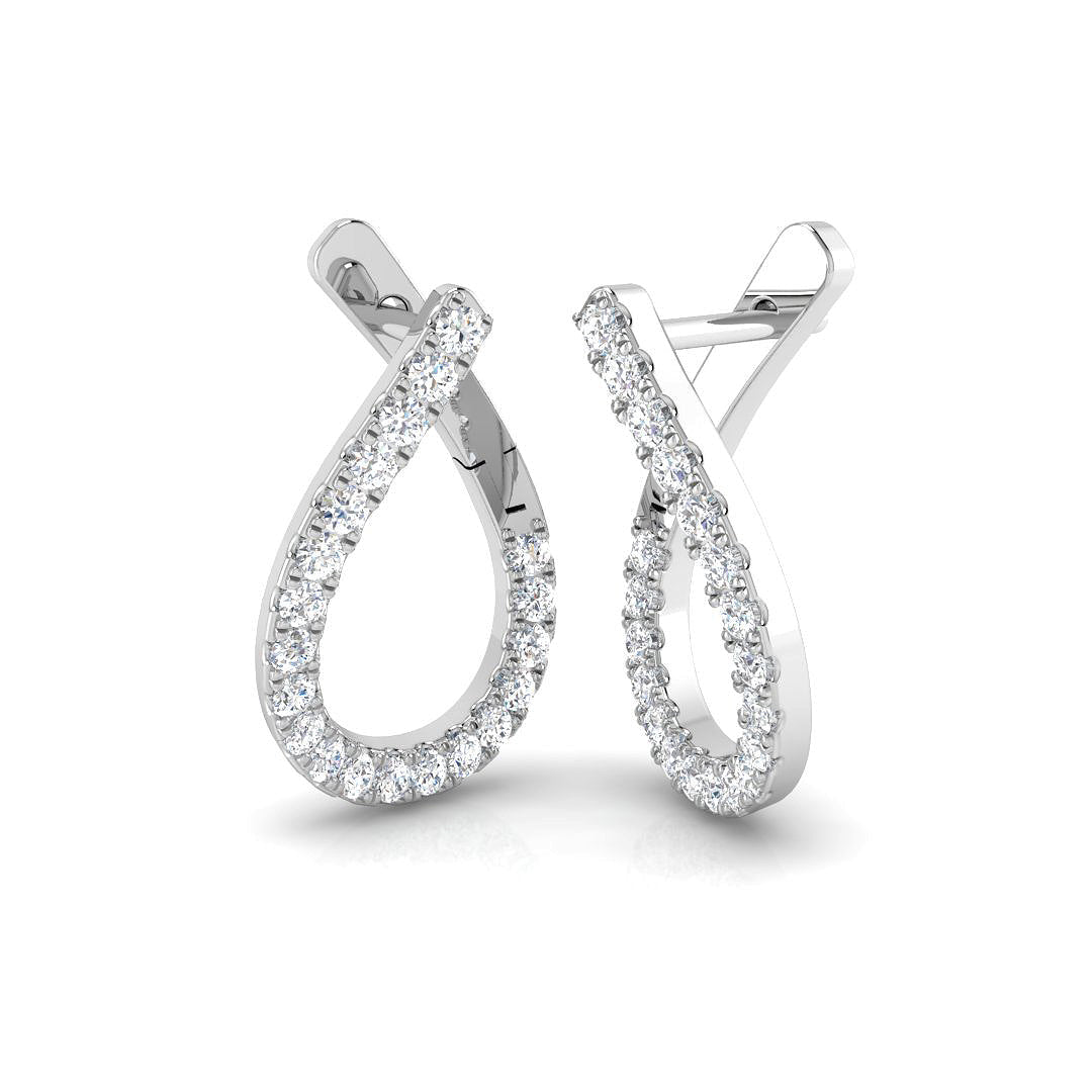 Stunning 0.5 - 2.0Ct Diamond Twist Teardrop Earrings in in 10K/14K gold and platinum with certified lab-grown or natural diamonds