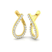Stunning 0.5 - 2.0Ct Diamond Twist Teardrop Earrings in in 10K/14K gold and platinum with certified lab-grown or natural diamonds
