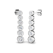 Graduated Bezel Set Diamond Drop Earrings in 10K/14K gold and platinum with certified lab-grown or natural diamonds