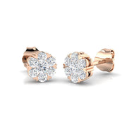 0.5ct Cluster Diamond Stud Earrings in 10K/14K gold and platinum with certified lab-grown or natural diamonds