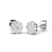 0.5ct Cluster Diamond Stud Earrings in 10K/14K gold and platinum with certified lab-grown or natural diamonds