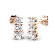 Ensly 0.5ct to 1.75ct Gold Drop & Trilogy Diamond Earrings in 10K/14K gold and platinum with certified lab-grown or natural diamonds