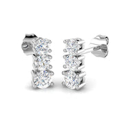 Ensly 0.5ct to 1.75ct Gold Drop & Trilogy Diamond Earrings in 10K/14K gold and platinum with certified lab-grown or natural diamonds