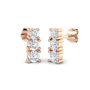 Ensny Gold Diamond Drop Trilogy Earrings 1ct - Elegant Luxury Jewelry in 10K/14K gold and platinum with certified lab-grown or natural diamonds