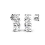 Ensny Gold Diamond Drop Trilogy Earrings 1ct - Elegant Luxury Jewelry in 10K/14K gold and platinum with certified lab-grown or natural diamonds