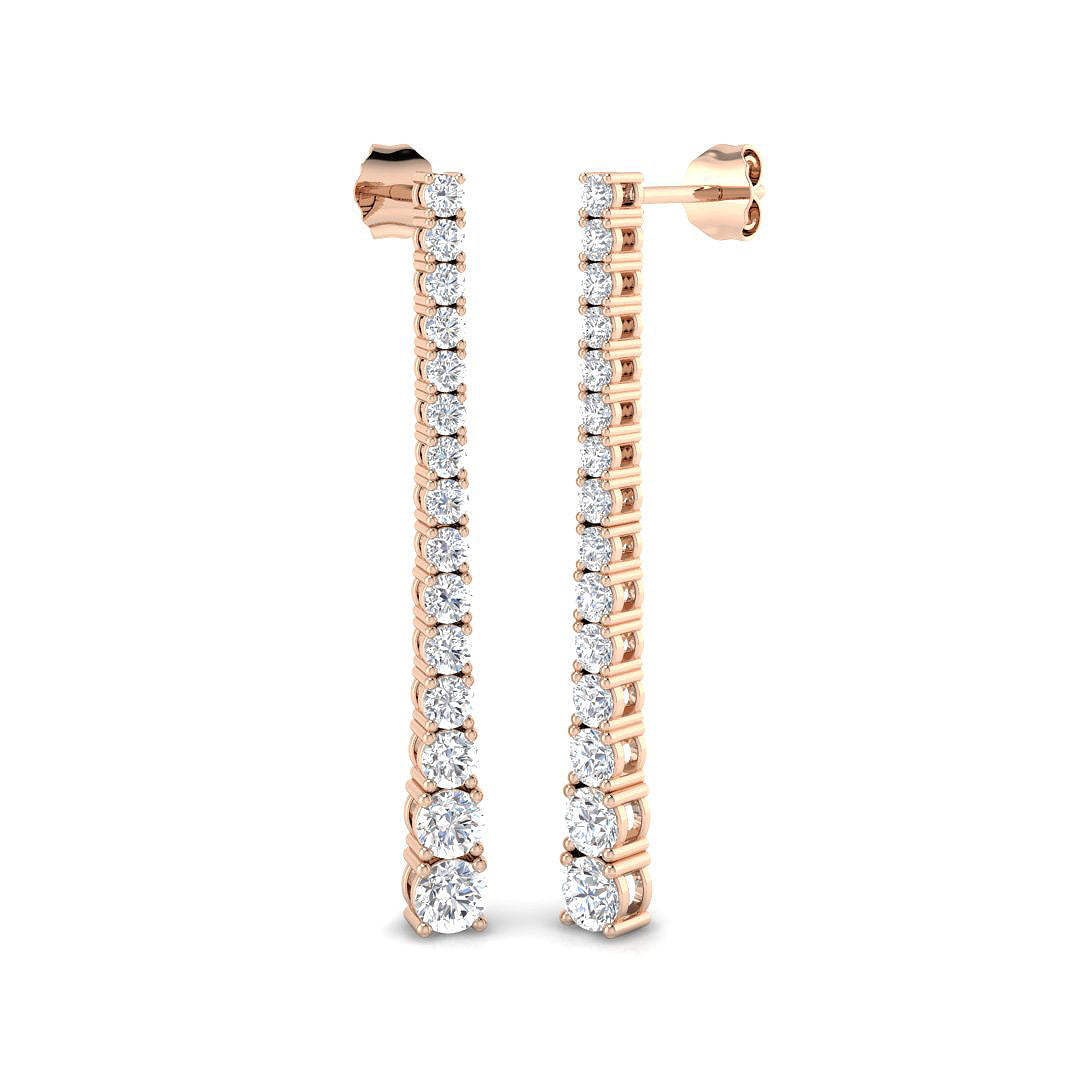 Lab/Natural Diamond Drop Earrings 2.25 Ct in 10K/14K gold and platinum with certified lab-grown or natural diamonds