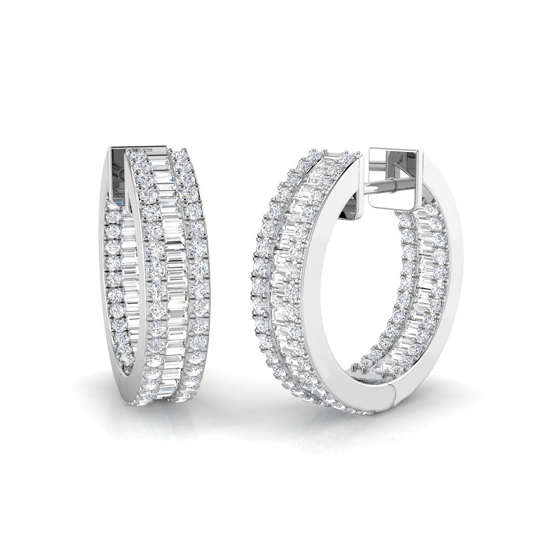 Blyth Luxury Gold Diamond Baguette & Brilliant Earrings 1.5ct-5.5ct in 10K/14K gold and platinum with certified lab-grown or natural diamonds