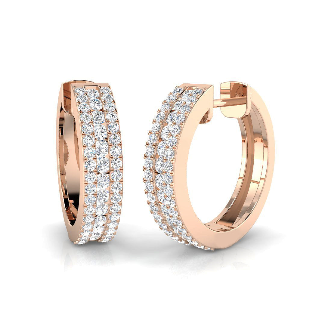 0.5 Ct Diamond Hoop Earrings in 10K/14K gold and platinum with certified lab-grown or natural diamonds