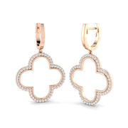 Elegant 0.5ct Gold Drop & Trilogy Diamond Earrings - Slippy Style in 10K/14K gold and platinum with certified lab-grown or natural diamonds
