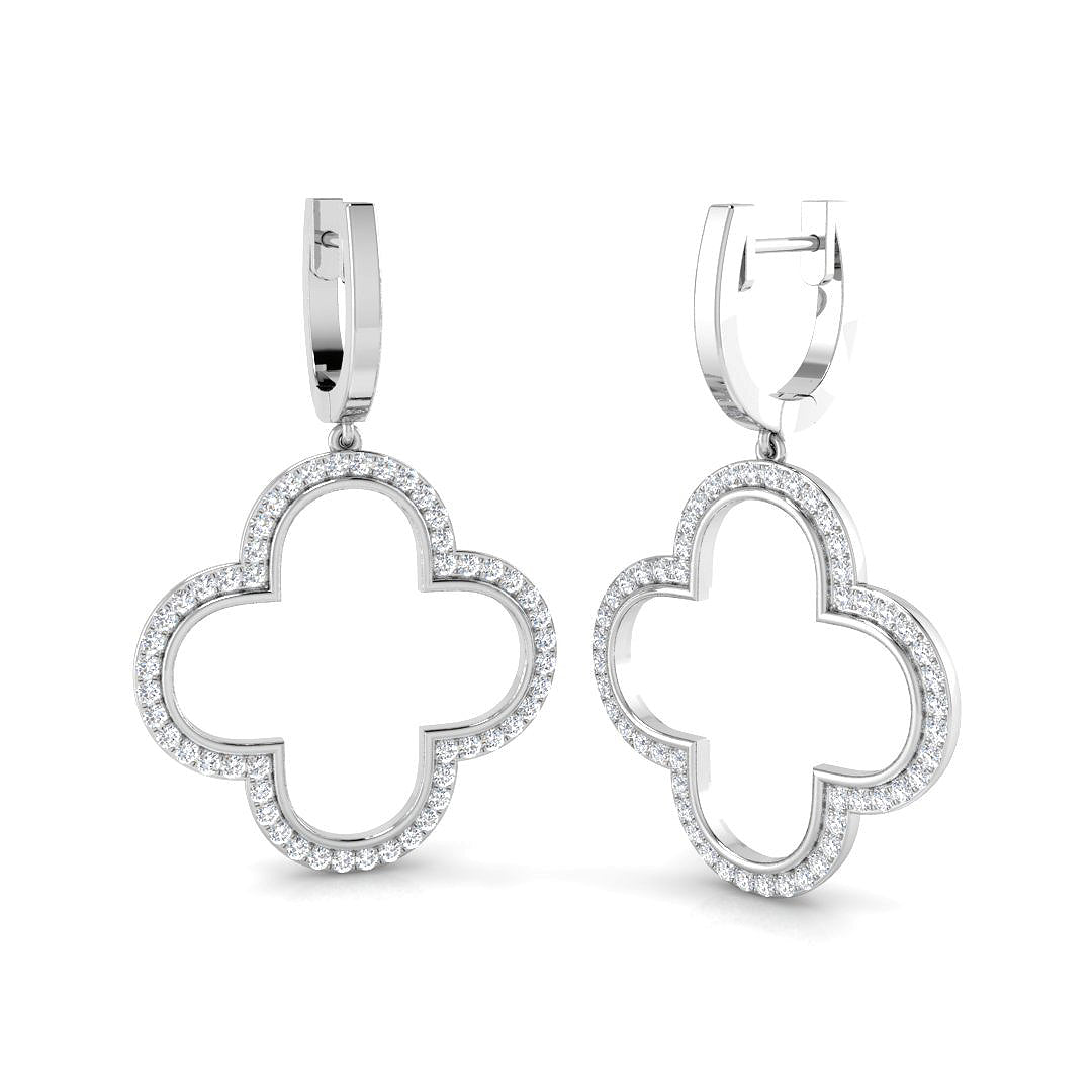 Elegant 0.5ct Gold Drop & Trilogy Diamond Earrings - Slippy Style in 10K/14K gold and platinum with certified lab-grown or natural diamonds