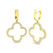 Elegant 0.5ct Gold Drop & Trilogy Diamond Earrings - Slippy Style in 10K/14K gold and platinum with certified lab-grown or natural diamonds