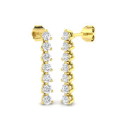 Skillfully Combined Diamond Earring 0.75 ct Platinum, , , Yellow & in 10K/14K gold and platinum with certified lab-grown or natural diamonds