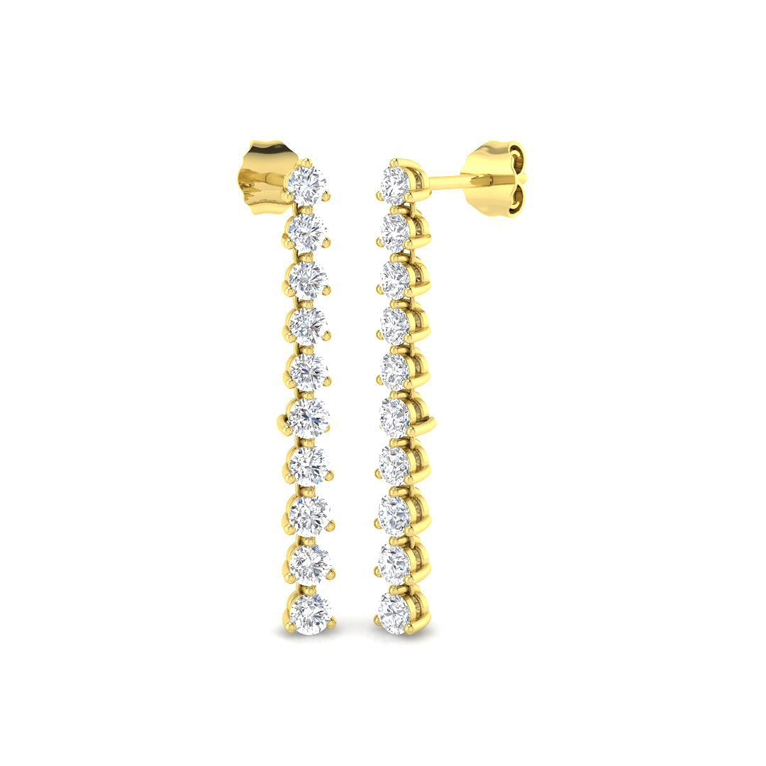 Artfully Arranged Diamond Earring 1.25 ct Platinum, , , Yellow & in 10K/14K gold and platinum with certified lab-grown or natural diamonds