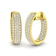 1.25 Ct Round Diamond Hoop Earrings in 10K/14K gold and platinum with certified lab-grown or natural diamonds