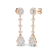 Elegant Diamond Drop Earrings 0.50 Ct in 10K/14K gold and platinum with certified lab-grown or natural diamonds