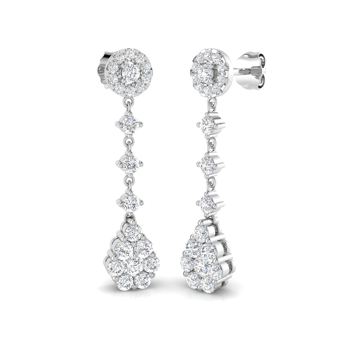 Elegant Diamond Drop Earrings 0.50 Ct in 10K/14K gold and platinum with certified lab-grown or natural diamonds