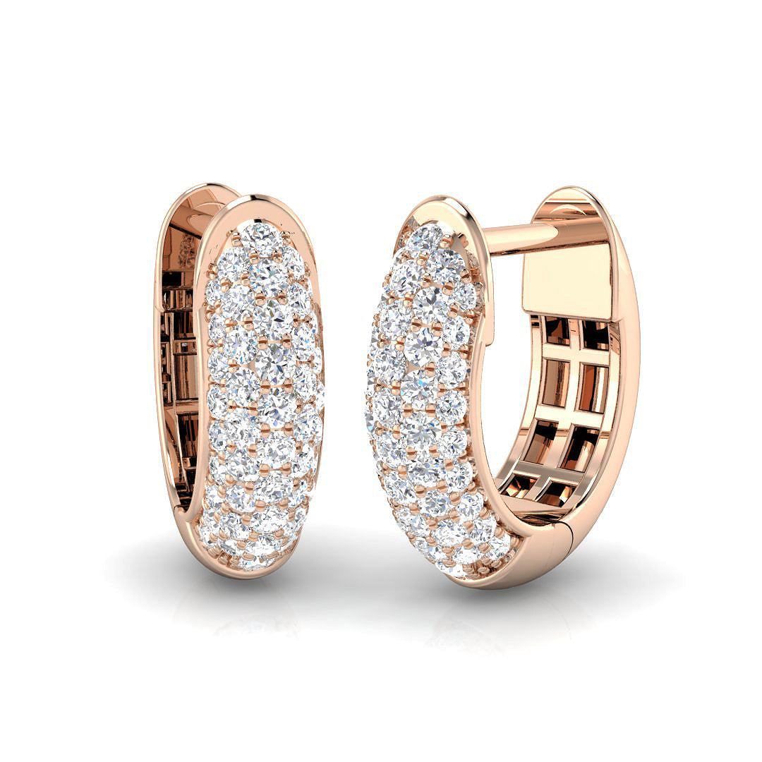 Elegant 0.33 Ct Diamond Pavé Hoop Earrings in 10K/14K gold and platinum with certified lab-grown or natural diamonds