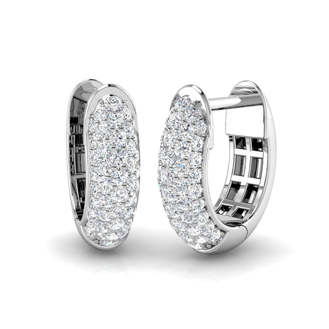 Elegant 0.33 Ct Diamond Pavé Hoop Earrings in 10K/14K gold and platinum with certified lab-grown or natural diamonds