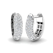 Elegant 0.33 Ct Diamond Pavé Hoop Earrings in 10K/14K gold and platinum with certified lab-grown or natural diamonds