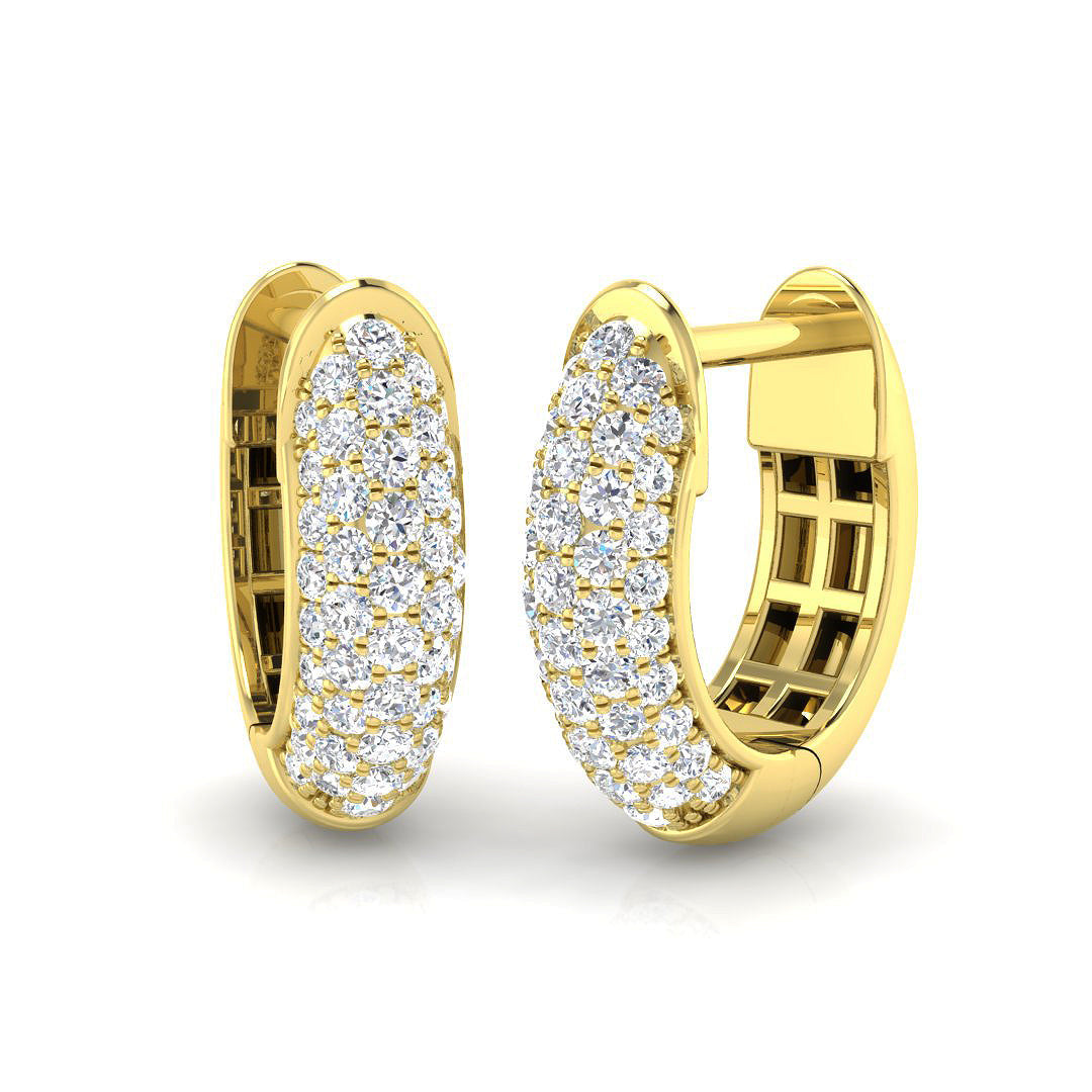 Elegant 0.33 Ct Diamond Pavé Hoop Earrings in 10K/14K gold and platinum with certified lab-grown or natural diamonds