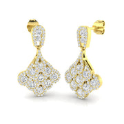 Deany Gold Drop & Trilogy Diamond Earrings - Exquisite 1.75-2.5ct in 10K/14K gold and platinum with certified lab-grown or natural diamonds