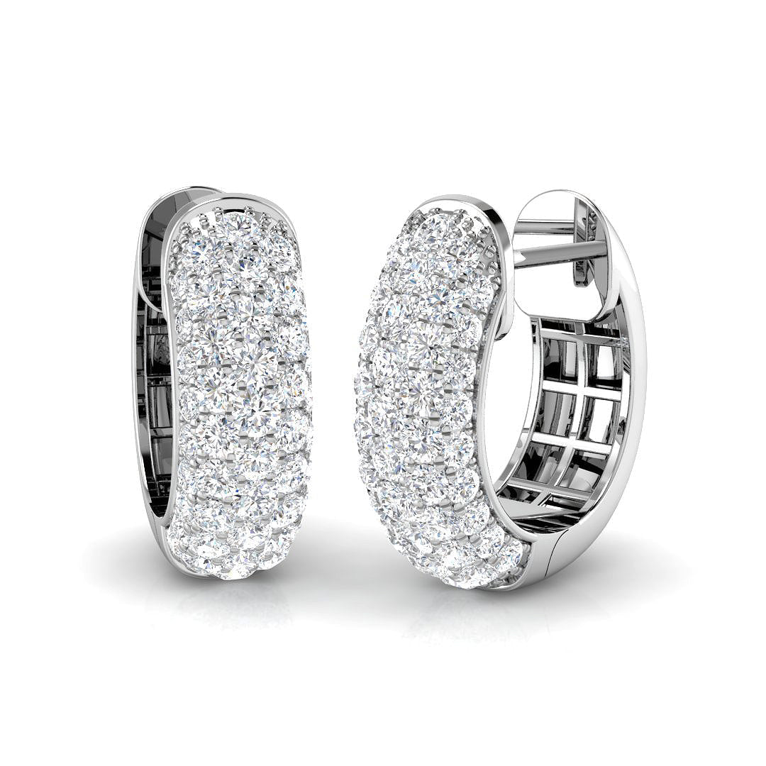 Hoop Earrings 1.75 Ct Round Diamond in 10K/14K gold and platinum with certified lab-grown or natural diamonds