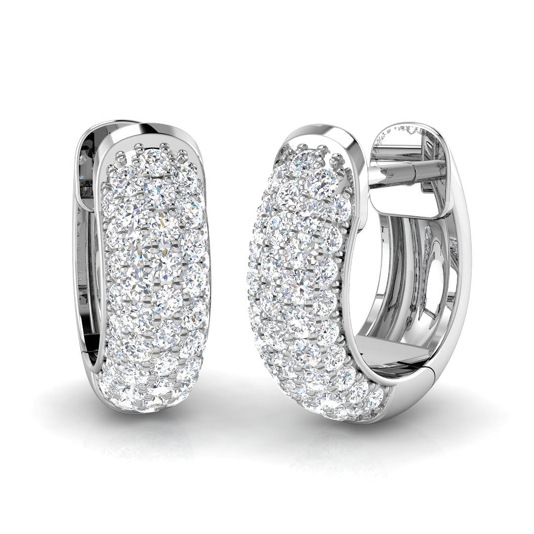 0.5 Ct Round Diamond Hoop Earrings in 10K/14K gold and platinum with certified lab-grown or natural diamonds