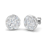 Lab-Grown Round Cluster Stud Earrings in 10K/14K gold and platinum with certified lab-grown or natural diamonds