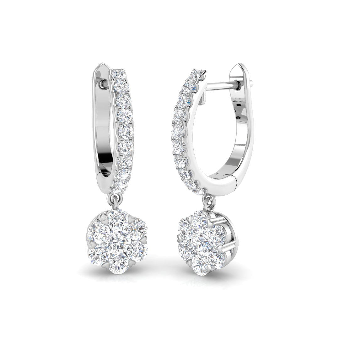 Elegant Sorrl Gold Drop & Trilogy Diamond Earrings, 1ct-1.5ct Beauty in 10K/14K gold and platinum with certified lab-grown or natural diamonds