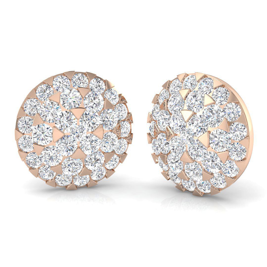 4.0Ct Lab & Natural Diamond Cluster Stud Earrings in 10K/14K gold and platinum with certified lab-grown or natural diamonds