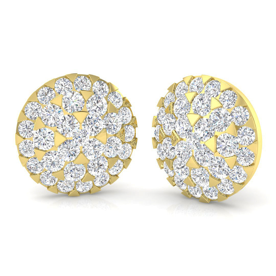4.0Ct Lab & Natural Diamond Cluster Stud Earrings in 10K/14K gold and platinum with certified lab-grown or natural diamonds