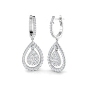 Snobby 1.5ct Gold Drop & Trilogy Diamond Earrings - Luxury Elegance in 10K/14K gold and platinum with certified lab-grown or natural diamonds