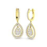 Snobby 1.5ct Gold Drop & Trilogy Diamond Earrings - Luxury Elegance in 10K/14K gold and platinum with certified lab-grown or natural diamonds