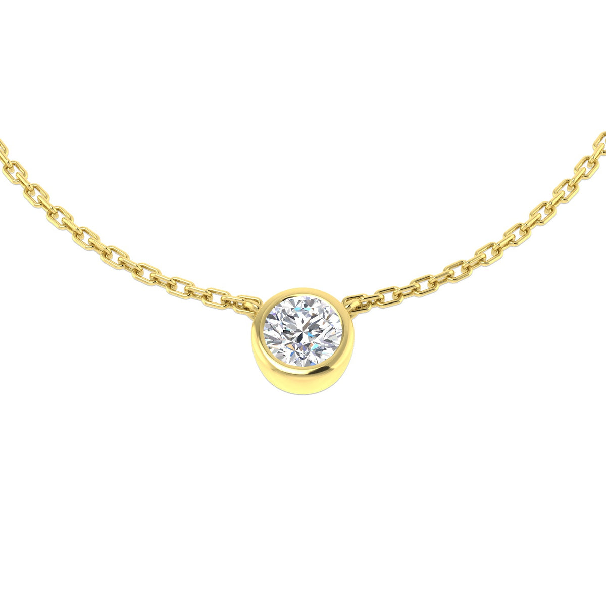 Solitaire Diamond Necklace 0.2ct 0.33ct Gold in 10K/14K gold and platinum with certified lab-grown or natural diamonds