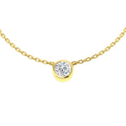 Solitaire Diamond Necklace 0.2ct 0.33ct Gold in 10K/14K gold and platinum with certified lab-grown or natural diamonds
