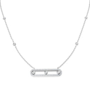 Diamond Bar Necklace in 10K/14K gold and platinum with certified lab-grown or natural diamonds